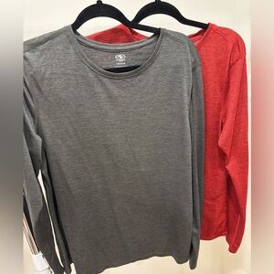 Athletic Works Red and Green Long Sleeve Tees